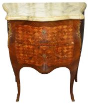 A Louis XV style kingwood and rosewood commode