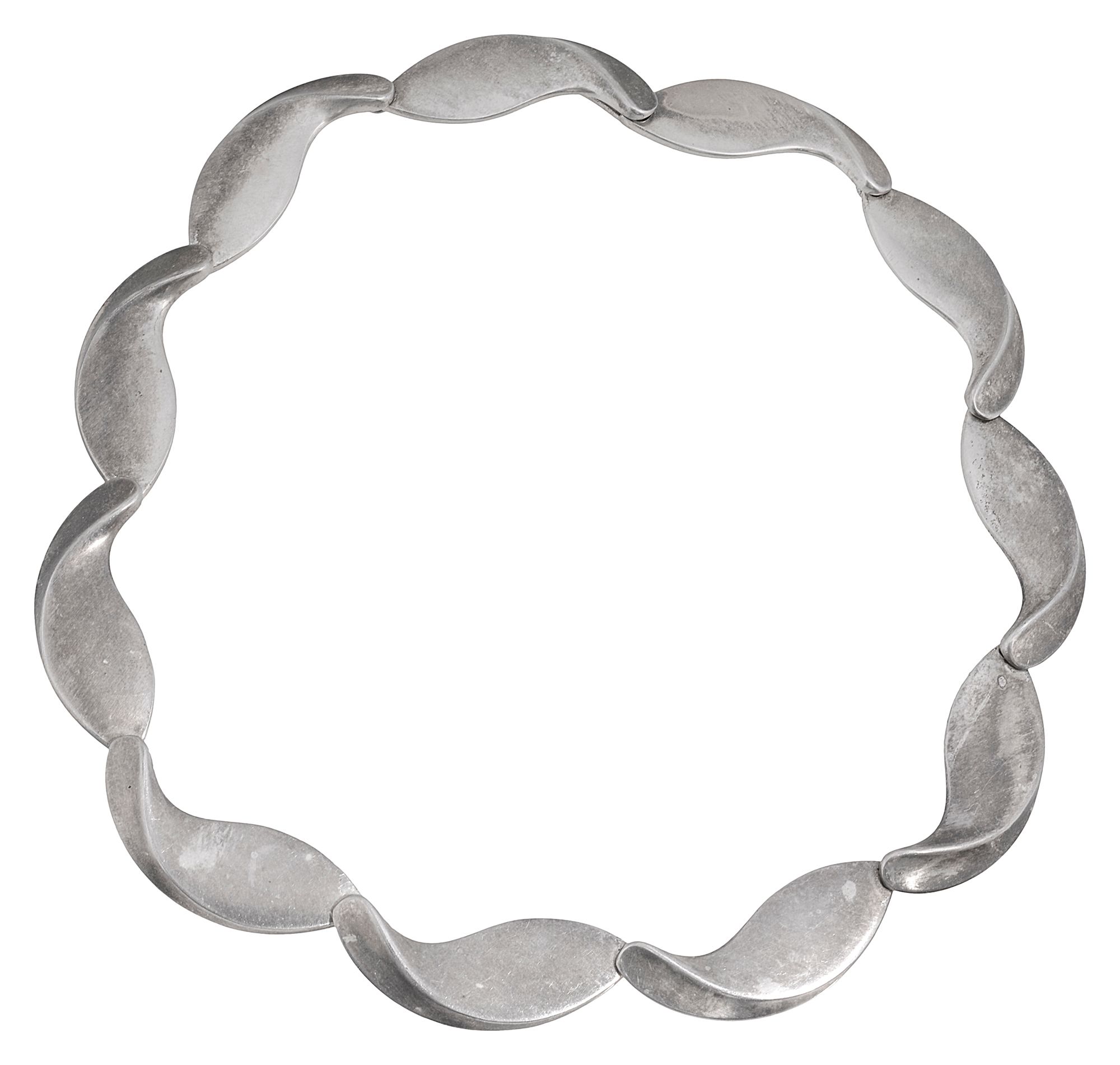 George Jensen. A Danish Modernist silver collar necklace