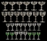 A part suite of of late 19th century Belgian lens cut crystal glasses