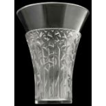 A Lalique clear and frosted glass Ibis Vase designed 1934, no.1099