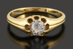 A diamond single stone ring,