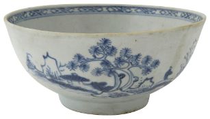 An18th century Chinese export blue and white Nanking Cargo bowl