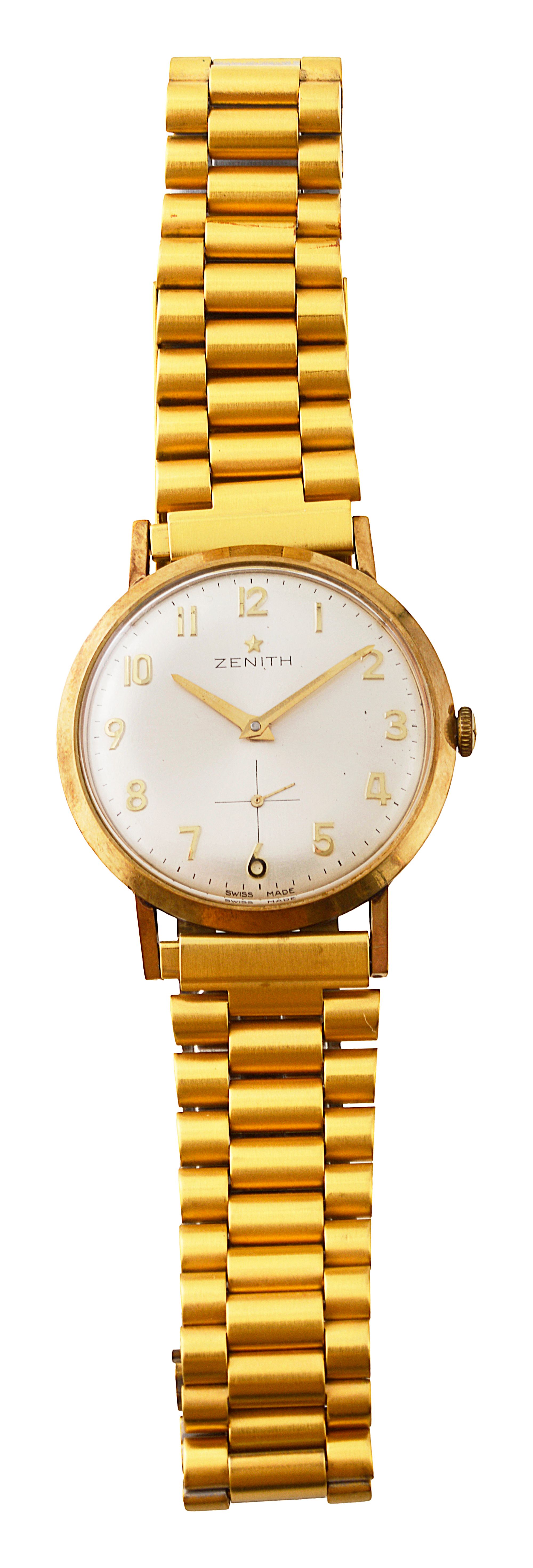 A 9ct gold Zenith manual wind bracelet wrist watch