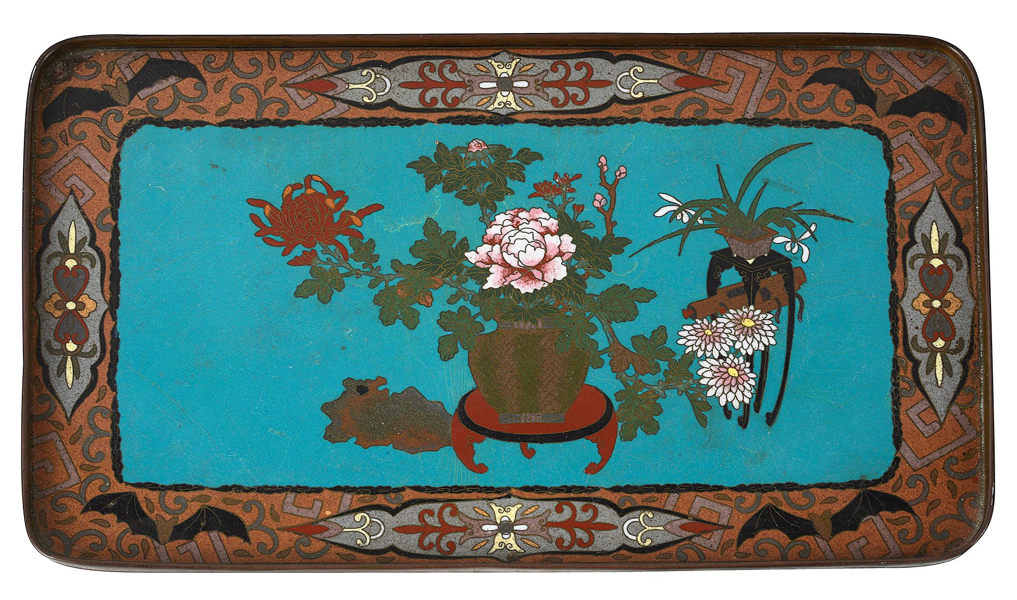 A Japanese Meiji Period cloisonnŽ tray