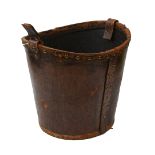 A 19th century brass studded leather fire bucket