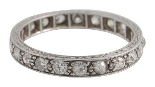 A diamond-set full hoop eternity ring