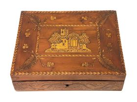 A mid 19th century Irish Killarney ware arbutus box
