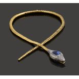 An impressive gem-set snake necklace by Stoess