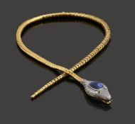 An impressive gem-set snake necklace by Stoess