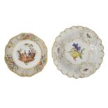 A Meissen porcelain plate, and a Dresden plate