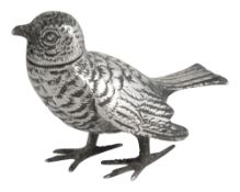 A Victorian novelty silver bird pepper pot