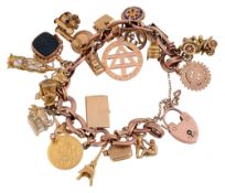 A 9ct gold charm bracelet