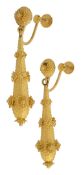 A pair of 9ct gold filigree droop earrings