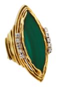 A mid 20th century malachite and diamond-set ring by George Weil
