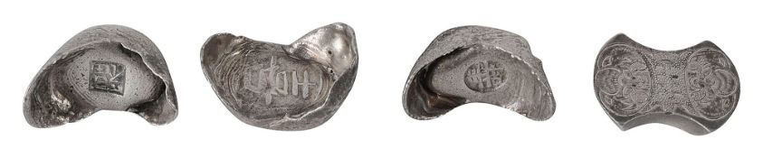 Four 19th century Chinese silver ingots