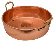 A large Victorian copper jam pan