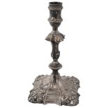 An early George III cast silver candlestick