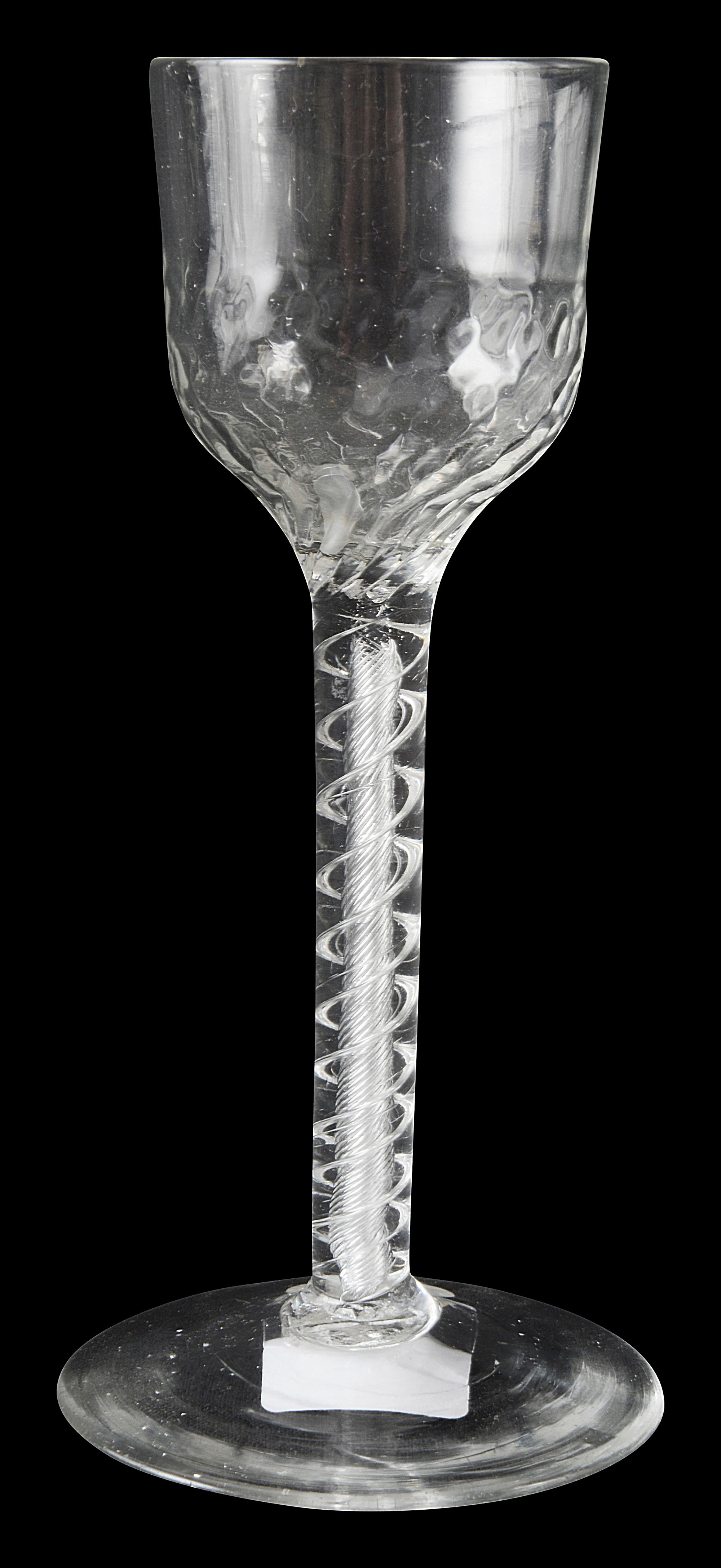 An 18th century airtwist stem wine glass c.1760