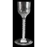 An 18th century airtwist stem wine glass c.1760