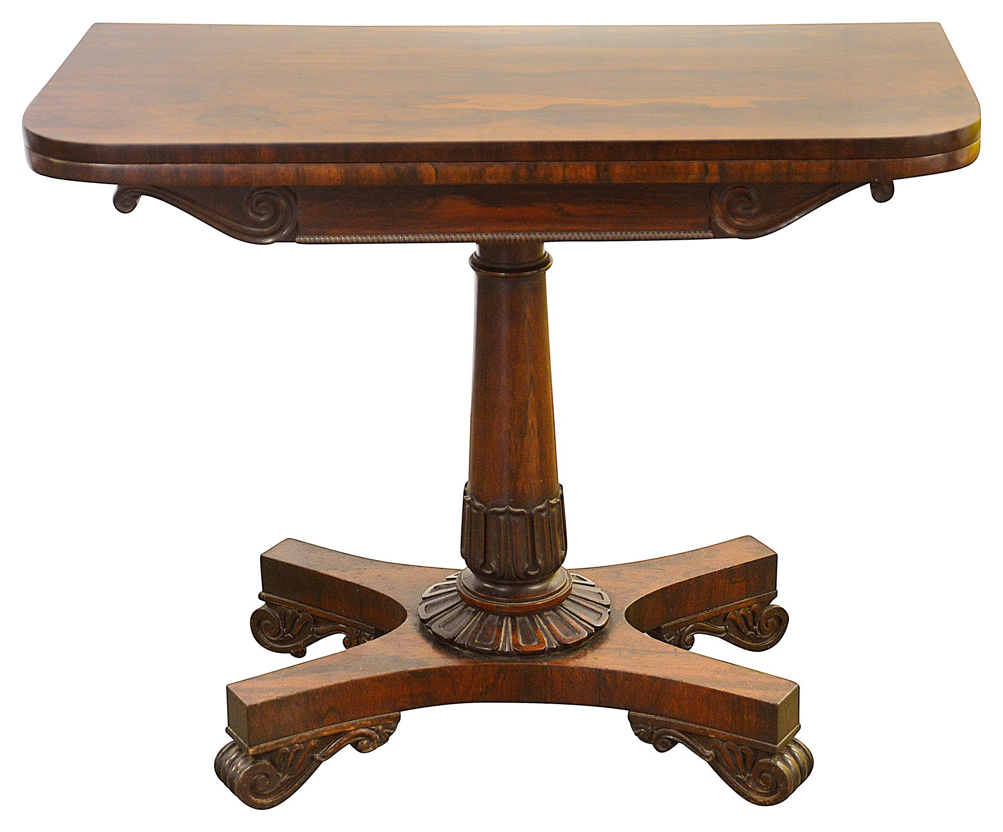 A William IV rosewood card table