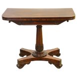 A William IV rosewood card table