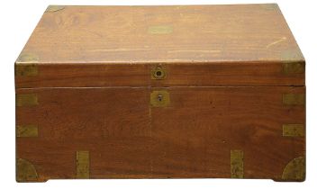 A Victorian camphorwood campaign chest