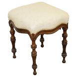 A William IV rosewood and upholstered stool