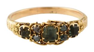 Victorian emerald ring 3 stone