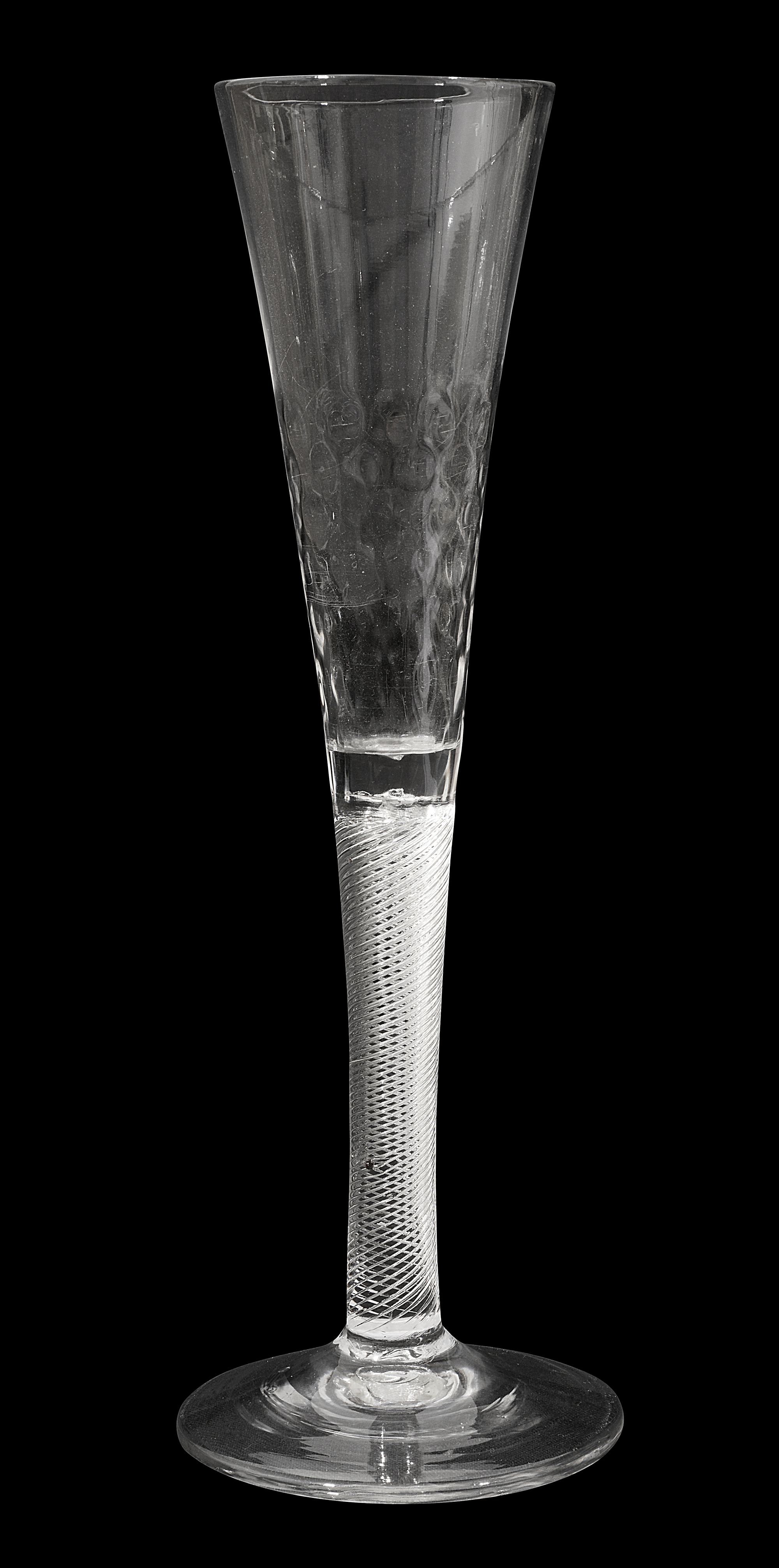 An 18th century airtwist ratafia glass or flute