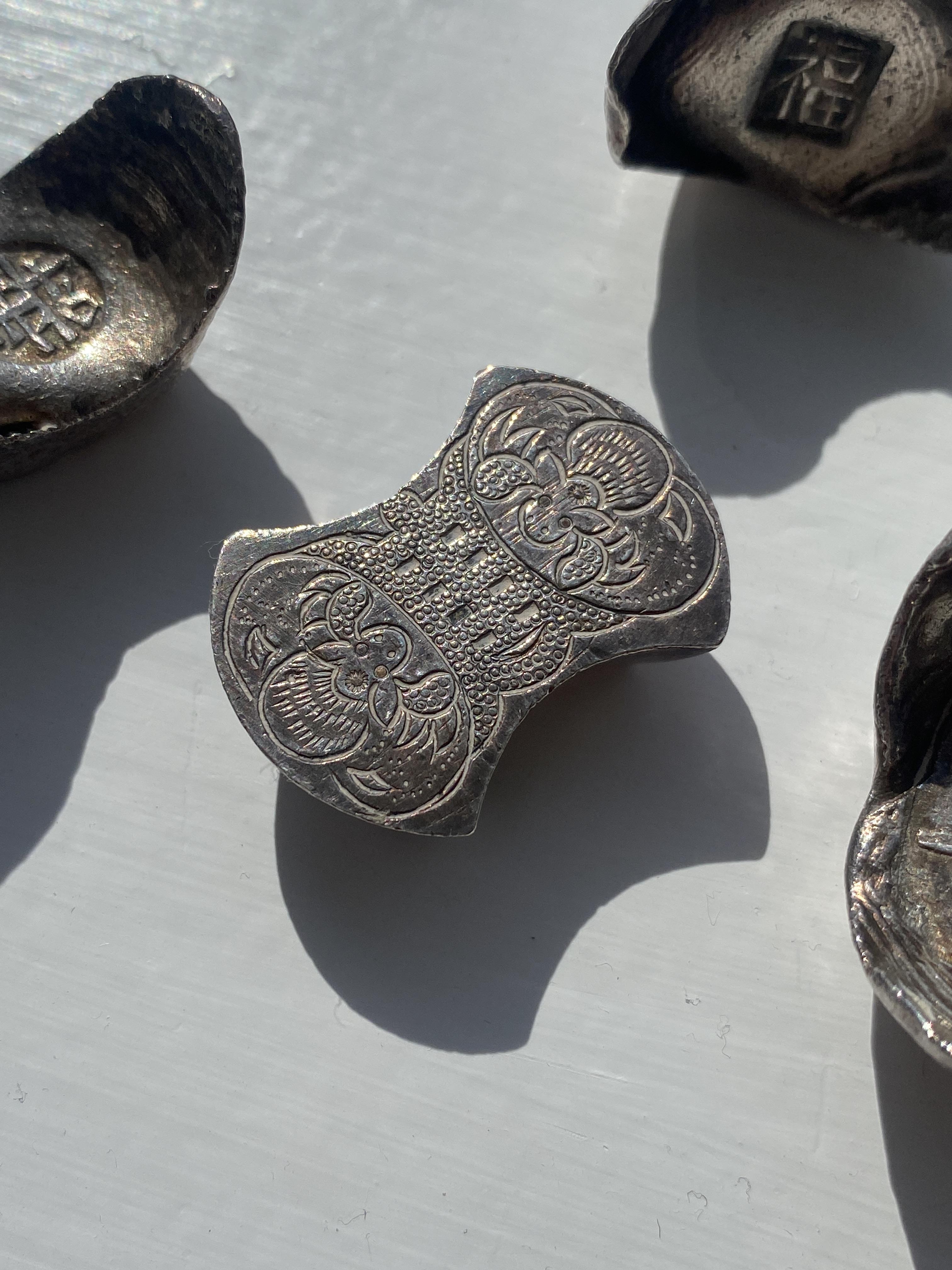 Four 19th century Chinese silver ingots - Image 7 of 12