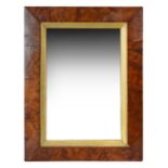 A William IV pollard oak rectangular wall mirror with gilt slip