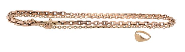 A 9ct fancy-link gold chain