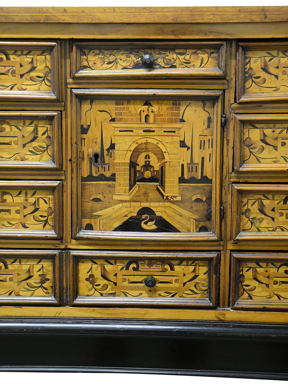 A South German walnut and marquetry cabinet on stand - Image 3 of 8