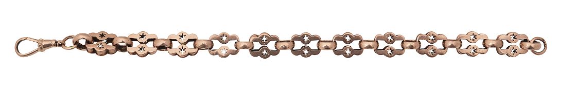 9ct rose gold chunky fancy link bracelet