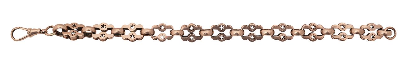 9ct rose gold chunky fancy link bracelet