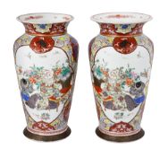 A large pair of late 19th century Japanese arita porcelain vases