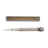 A George V silver combination golf scorer and pencil