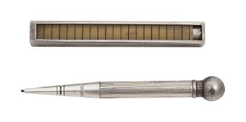A George V silver combination golf scorer and pencil