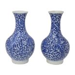 A pair of Chinese blue and white porcelain vases