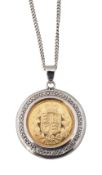 Elizabeth II half sovereign pendant