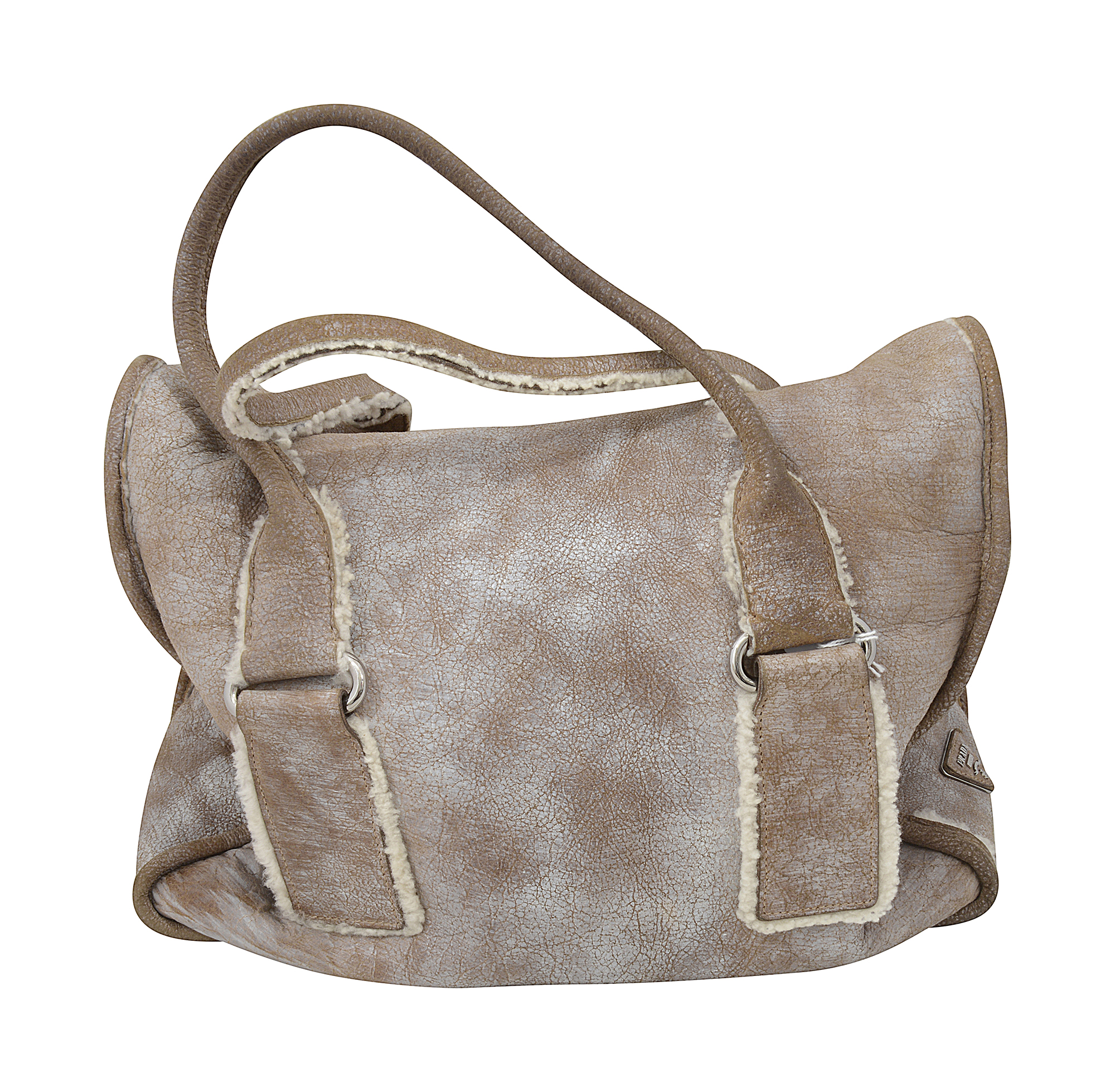 A Prada light beige Shearling handbag - Image 2 of 3