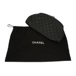 A Chanel black lambskin leather clutch bag