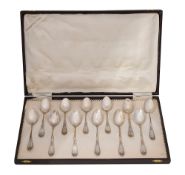 A set of twelve Italian silver teaspoons