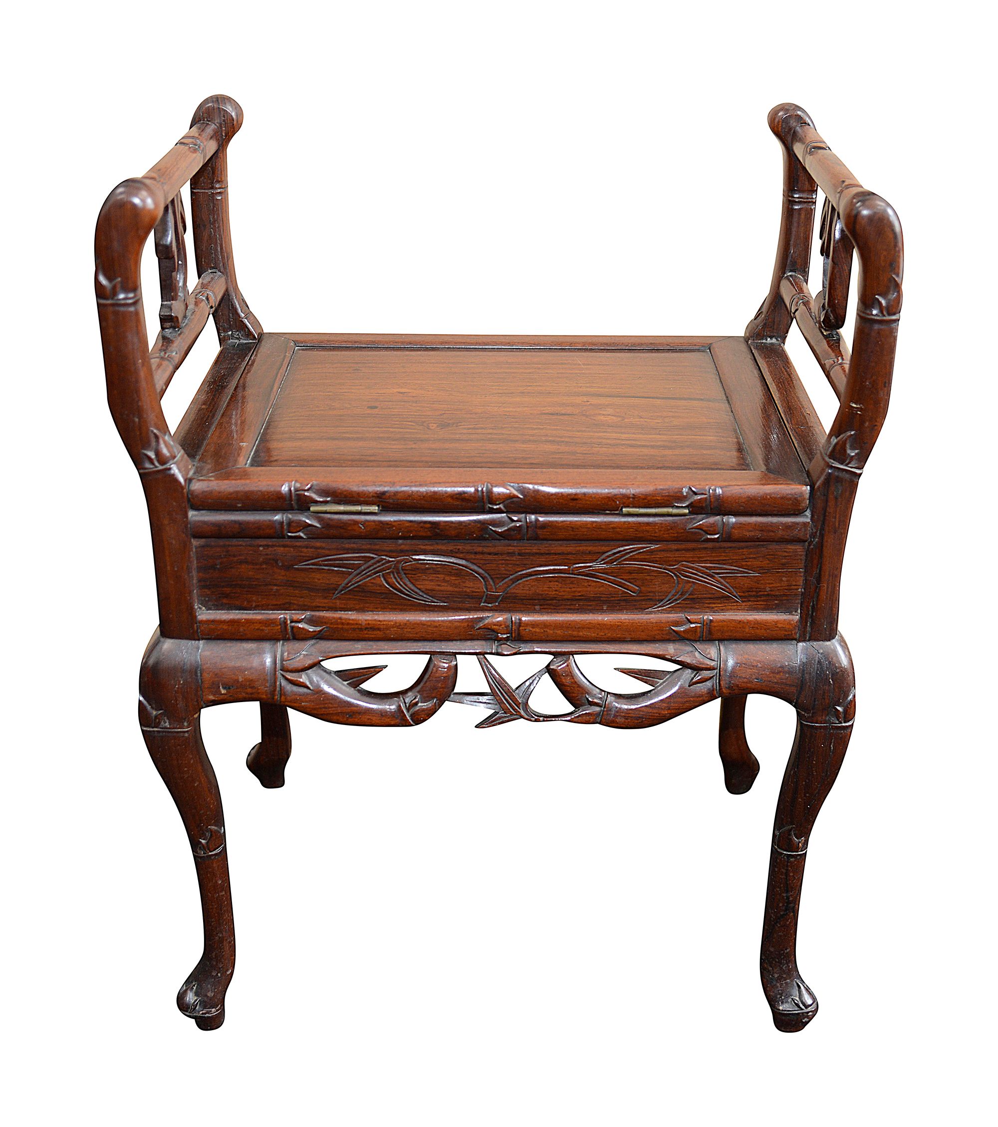 A Chinese blackwood piano stool - Image 5 of 5