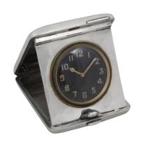 A George V silver travel clock
