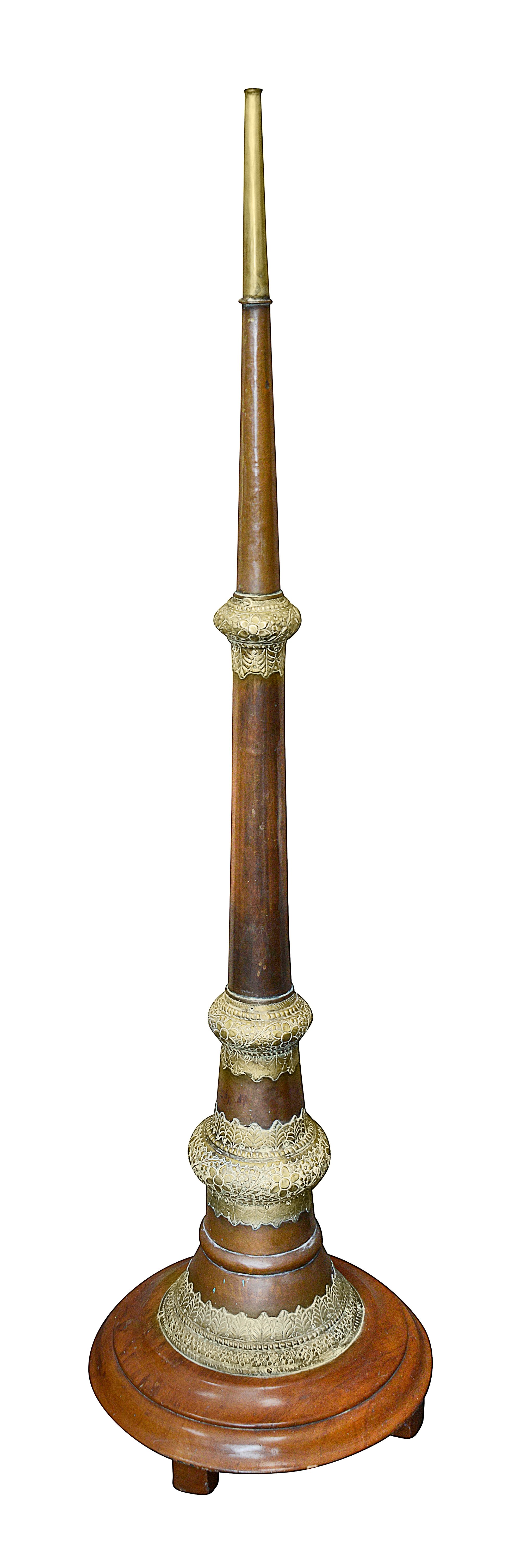 A Tibetan copper and brass Dungchen horn