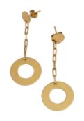 A pair of 1970’s 18ct gold ear-pendants