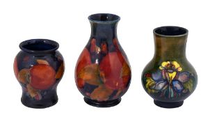 Three Moorcroft pottery vases