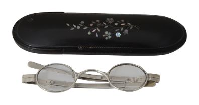 A pair of late George III silver spectacles