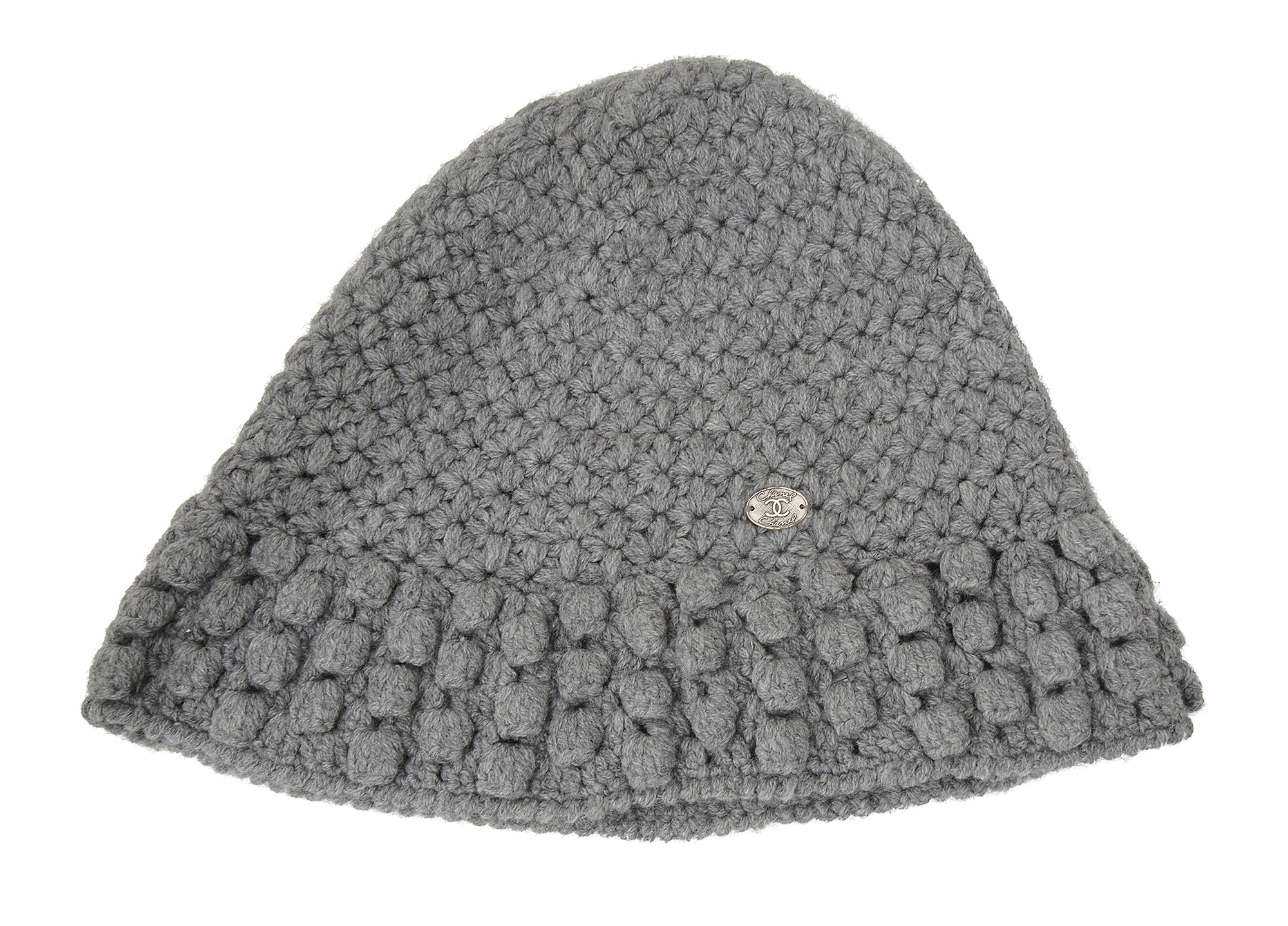 A grey cashmere beanie